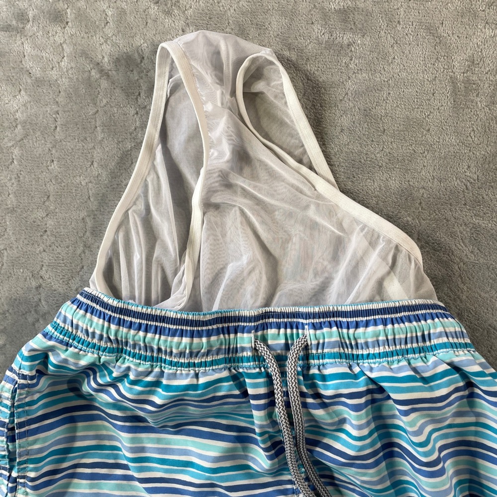 Tom & Teddy Swim Trunks Mens S Blue Stripped‎ Quick Dry Lined Beach Resort - Picture 8 of 10